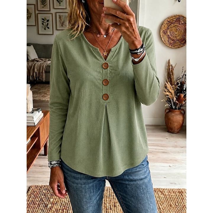 Natividad | Blusa con escote en V y botones
