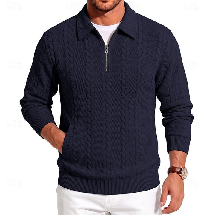 Danilo | Sweater texturado con cierre al cuello