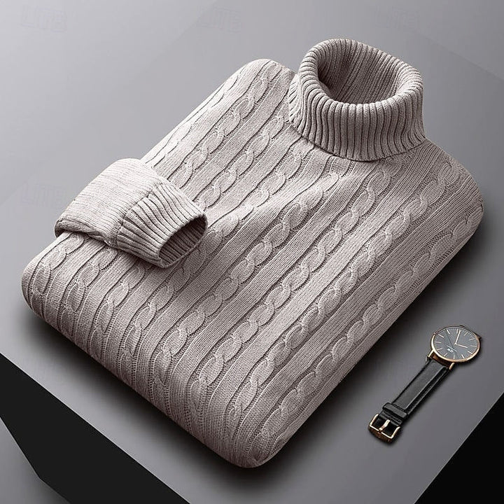 Kurt | Sweater cuello alto de punto trenzado