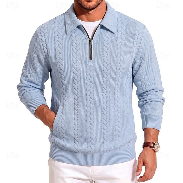 Danilo | Sweater texturado con cierre al cuello