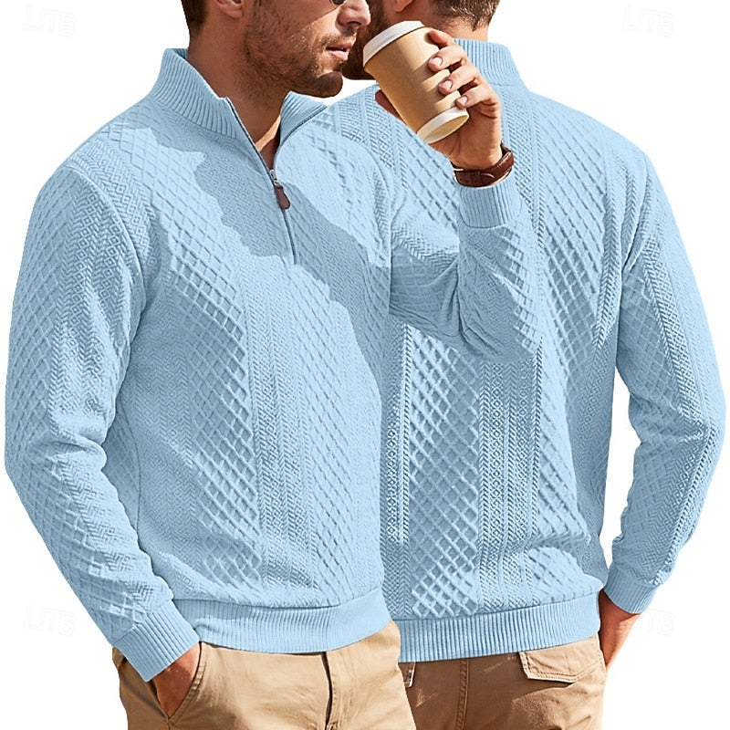 Ezio | Sweater texturado con cierre corto