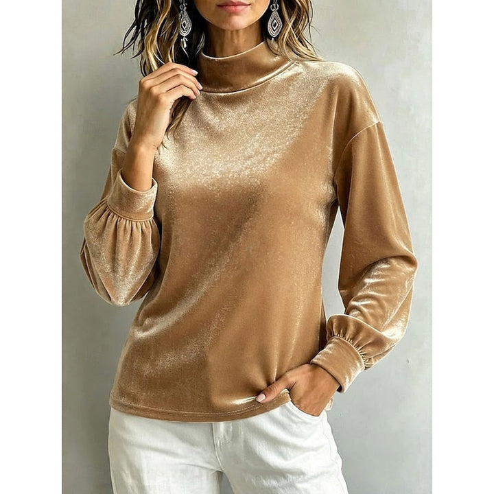 Norma | Blusa cuello alto de terciopelo