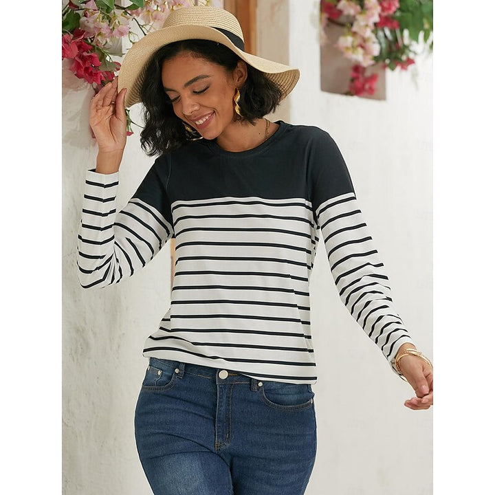 Yamilet | Polera a rayas de manga larga