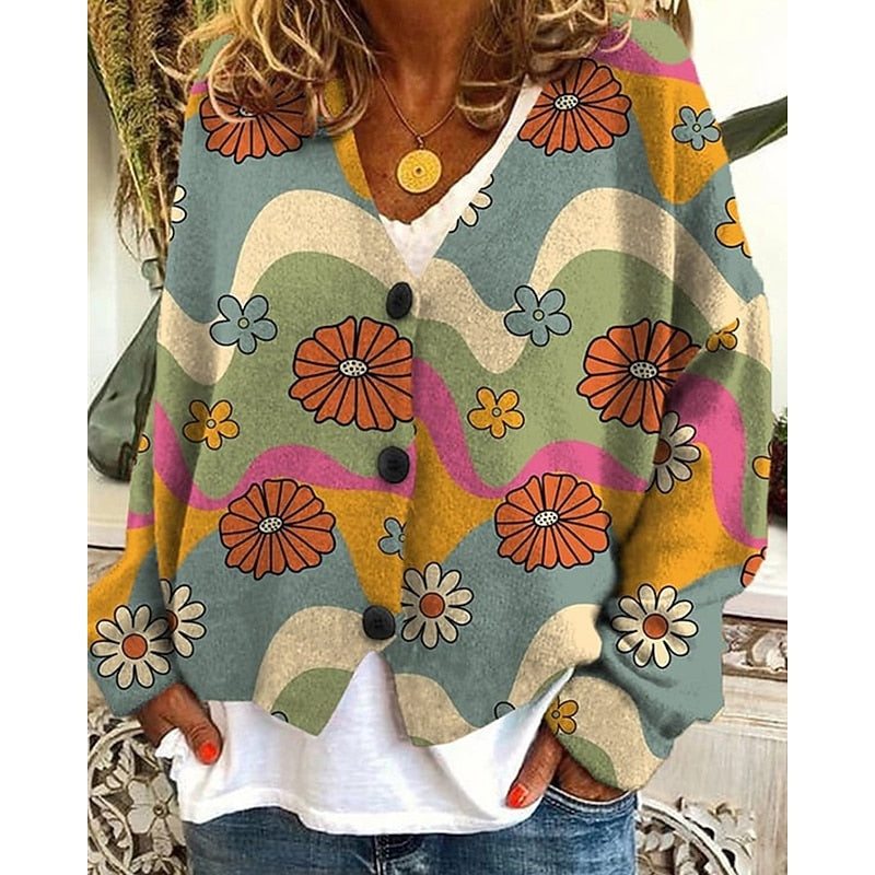 Ludovica | Cárdigan floral abotonado