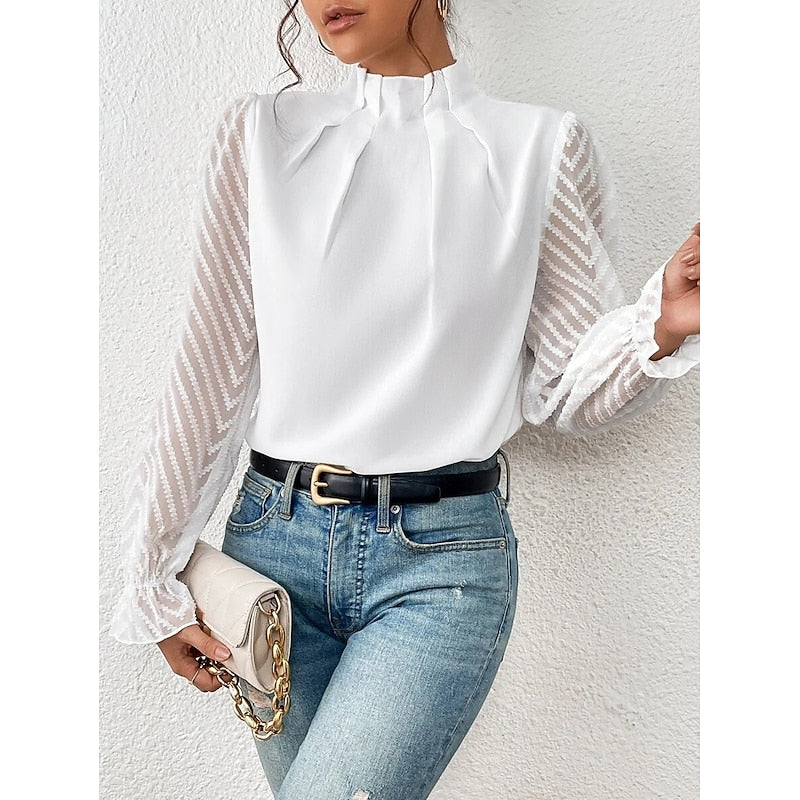 Corina | Blusa elegante de cuello alto