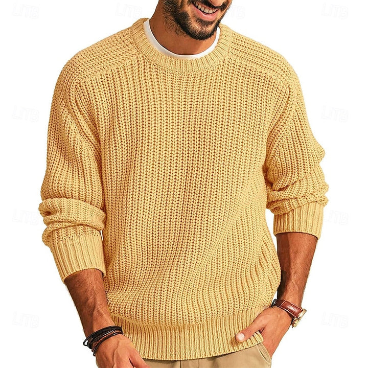 Cristóbal | Sweater de punto acanalado cuello redondo