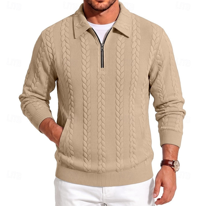 Danilo | Sweater texturado con cierre al cuello