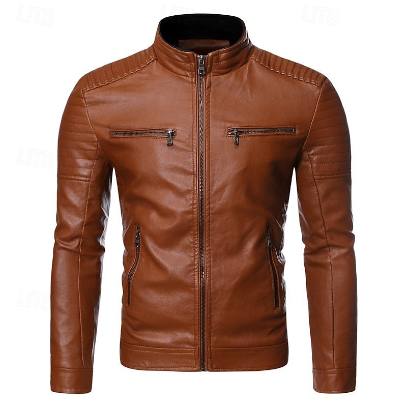 Esteban | Chaqueta biker con cuello alto