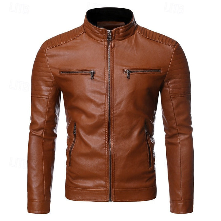 Esteban | Chaqueta biker con cuello alto