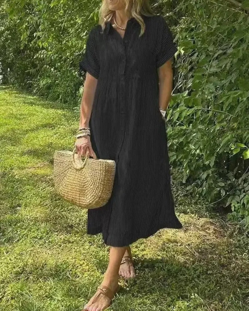 Vicenta | Vestido midi a rayas casual
