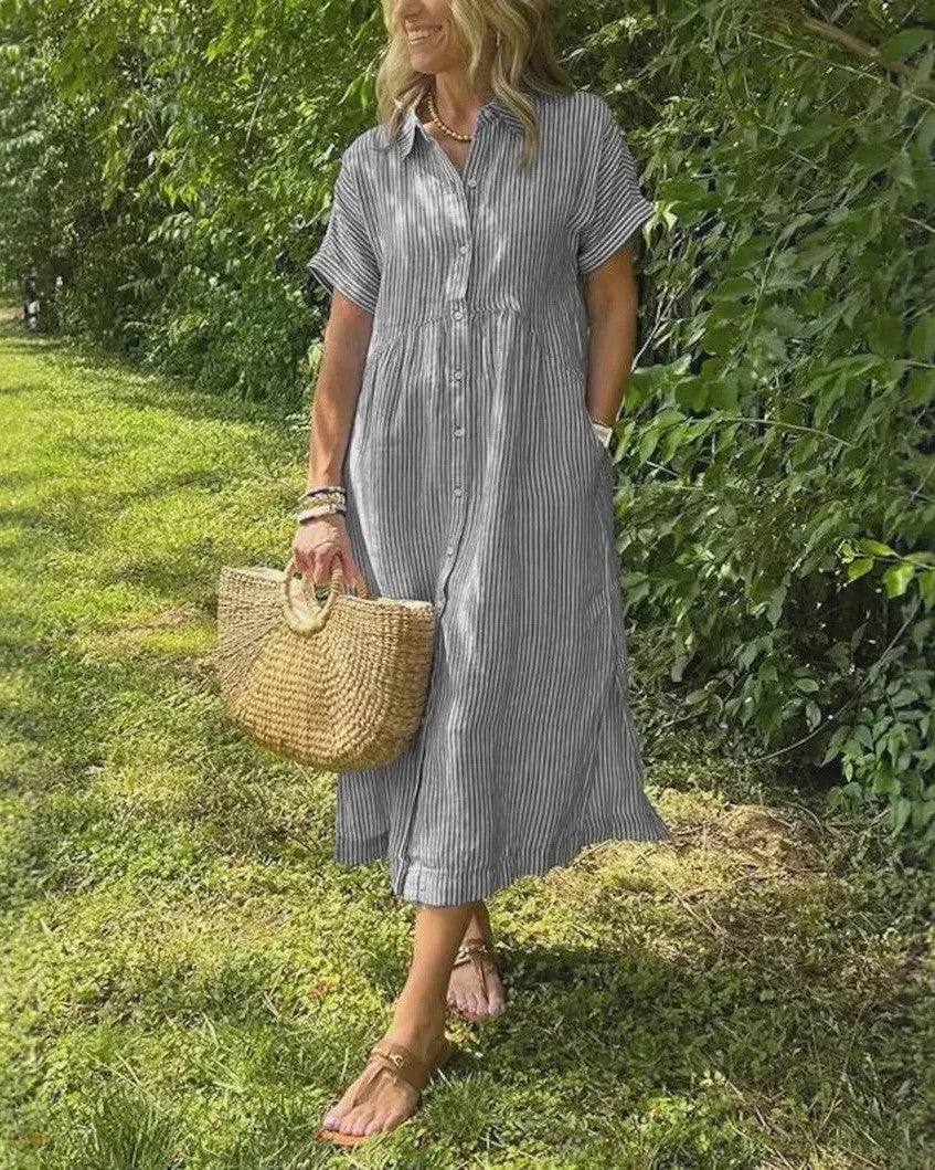 Vicenta | Vestido midi a rayas casual