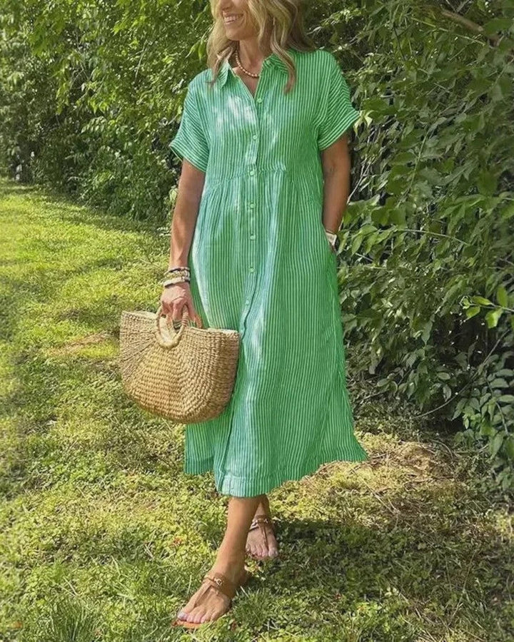Vicenta | Vestido midi a rayas casual
