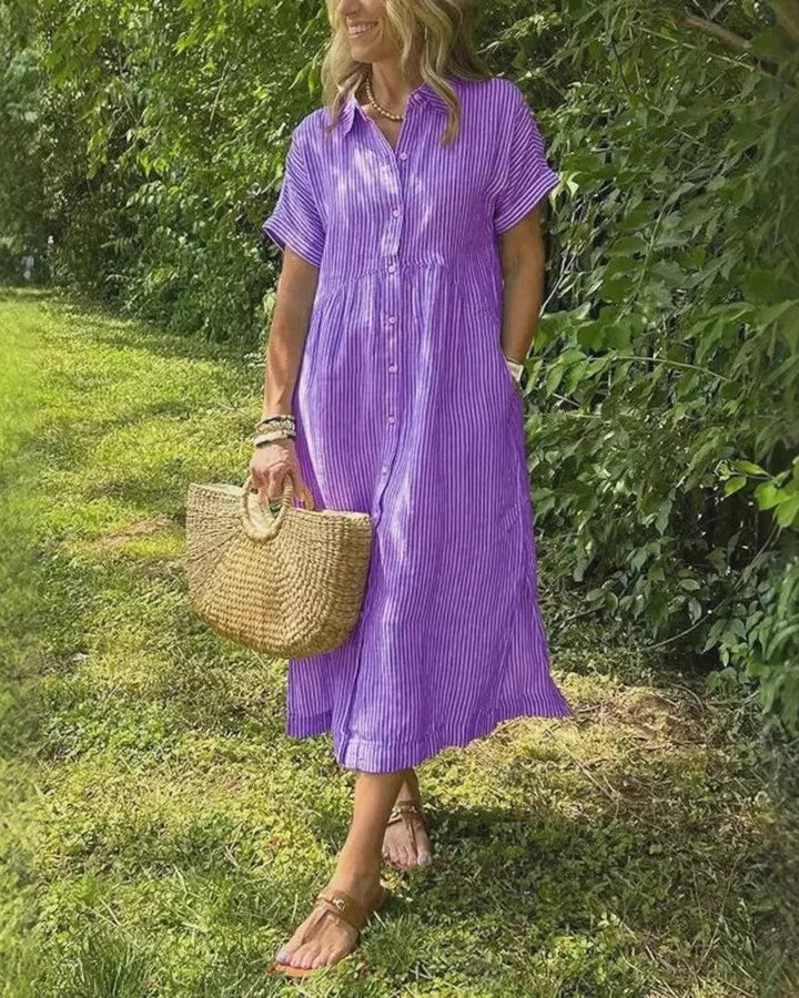 Vicenta | Vestido midi a rayas casual
