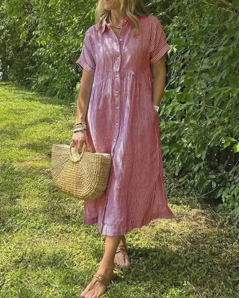 Vicenta | Vestido midi a rayas casual