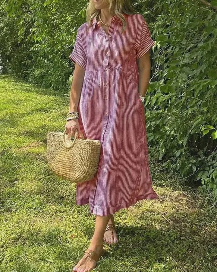 Vicenta | Vestido midi a rayas casual