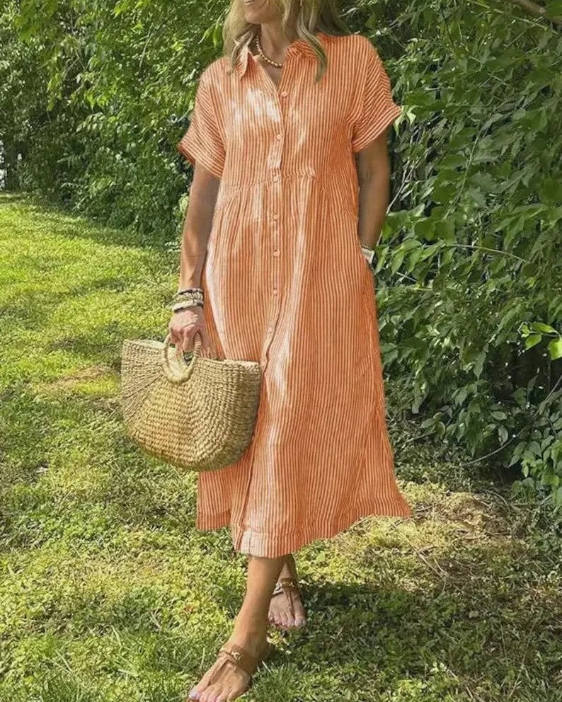 Vicenta | Vestido midi a rayas casual