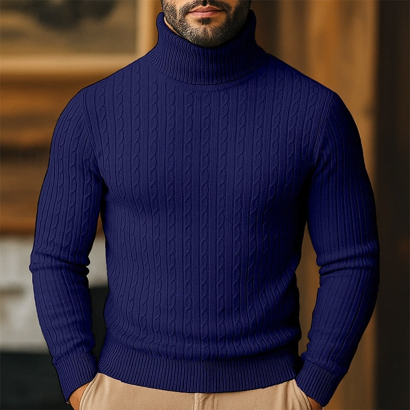 Reinaldo | Sweater cuello alto de punto trenzado