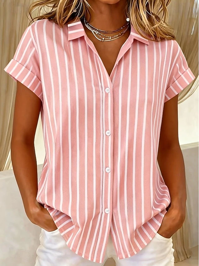 María Rosa | Blusa a rayas de manga corta