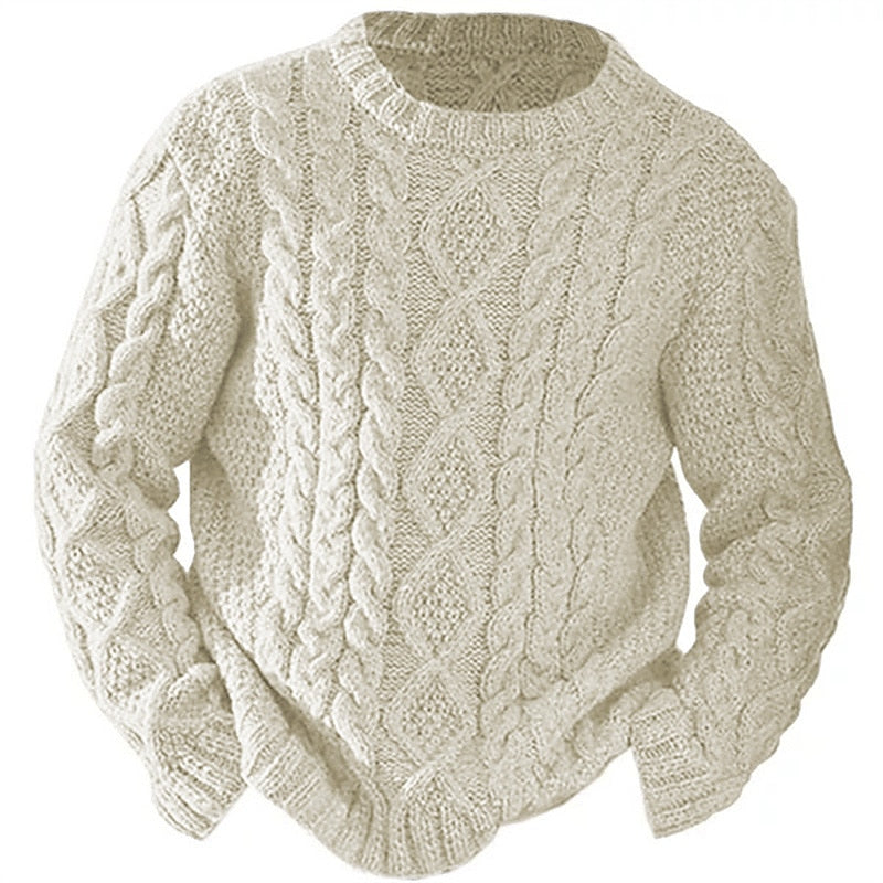 Emiliano | Sweater de punto trenzado cuello redondo