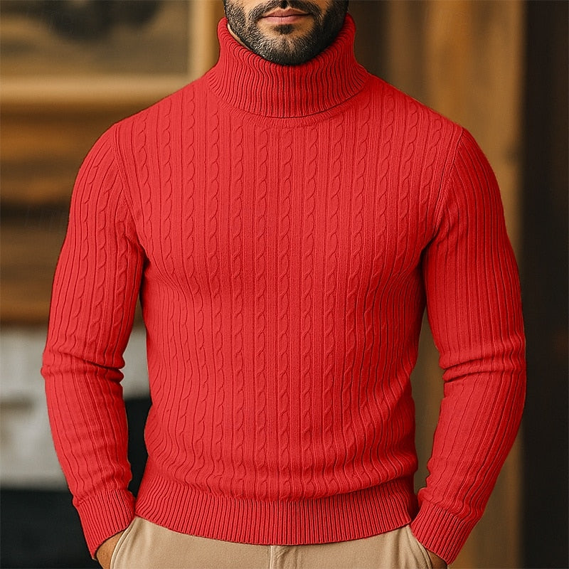 Reinaldo | Sweater cuello alto de punto trenzado