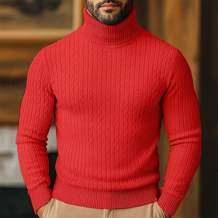Reinaldo | Sweater cuello alto de punto trenzado
