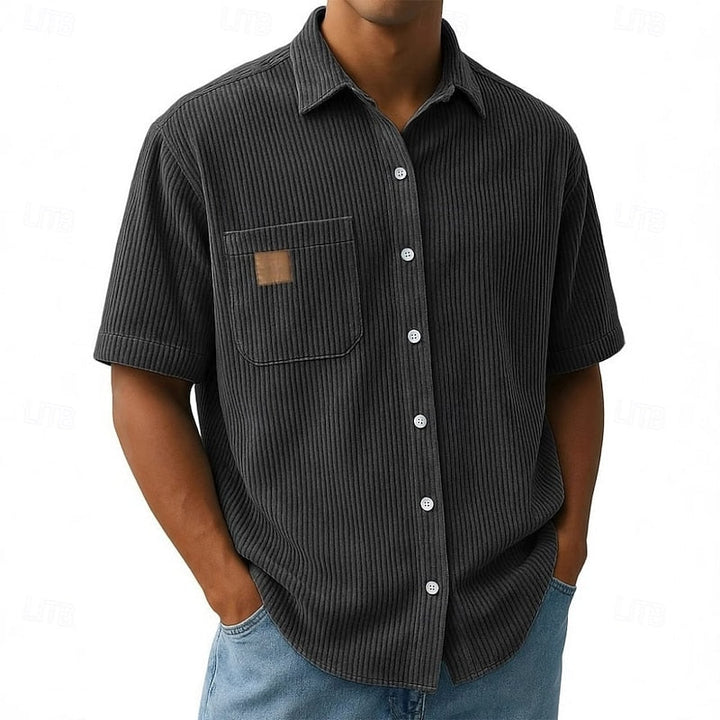 Benicio | Camisa de manga corta con textura acanalada