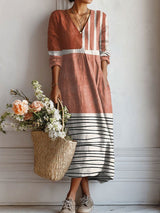 Rosaura | Vestido midi con diseño de retazos