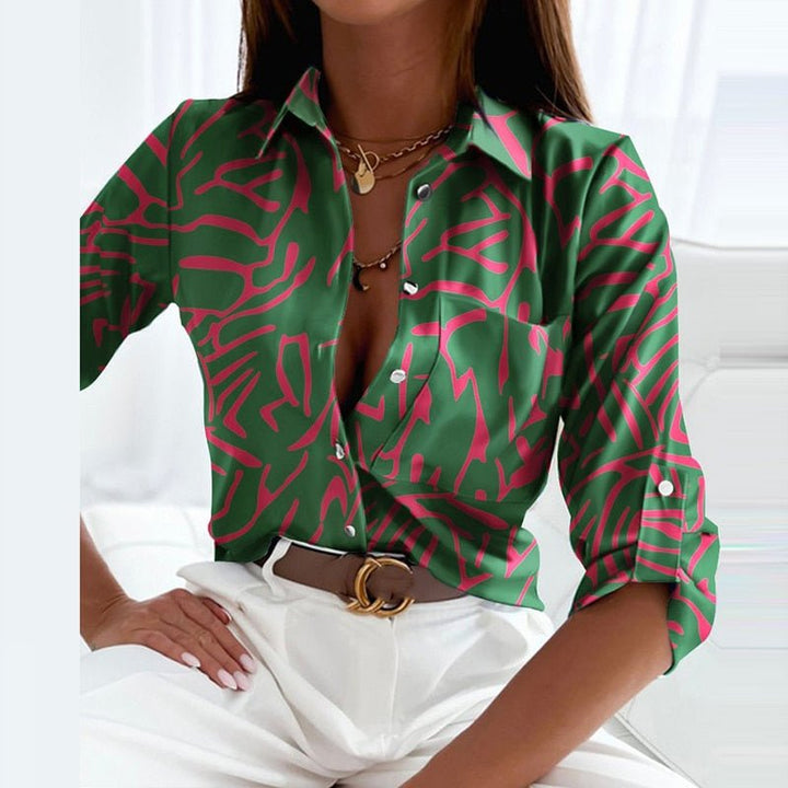 Estrella | Blusa estampada con cuello clásico