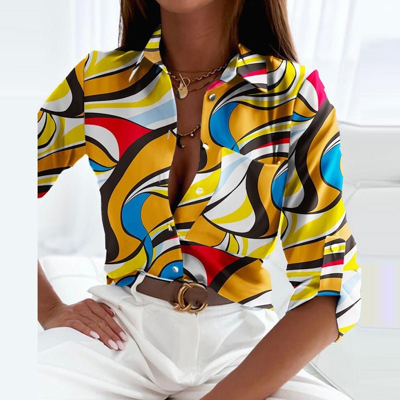Estrella | Blusa estampada con cuello clásico
