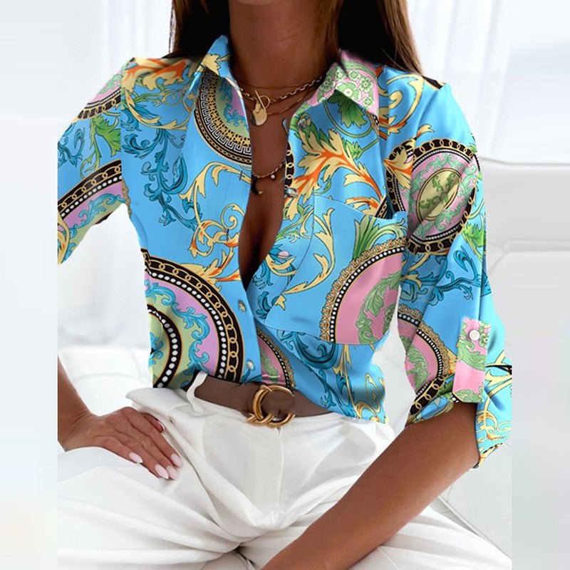 Estrella | Blusa estampada con cuello clásico