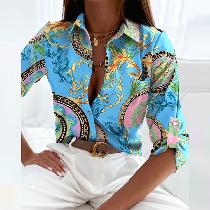 Estrella | Blusa estampada con cuello clásico