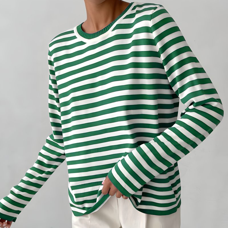 Poulette | Polera de rayas manga larga corte holgado