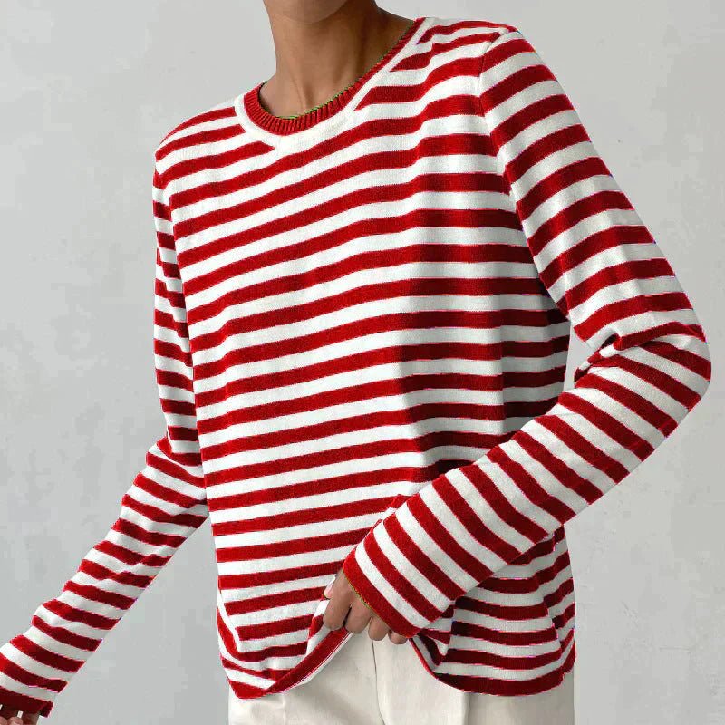 Poulette | Polera de rayas manga larga corte holgado