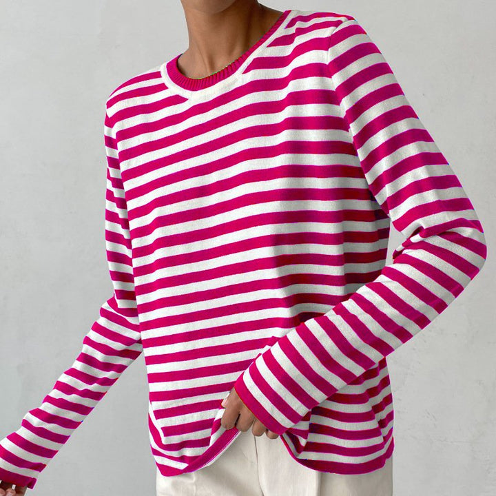 Poulette | Polera de rayas manga larga corte holgado