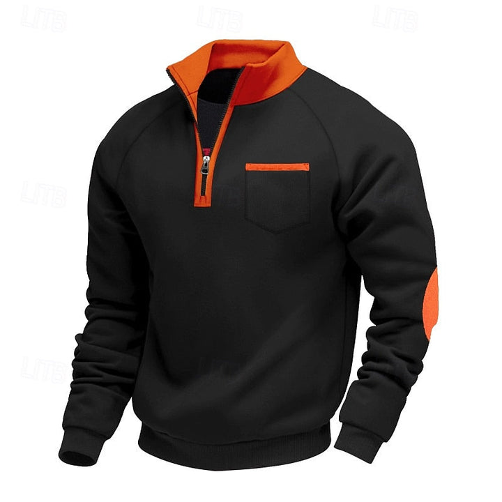 Romualdo | Pullover medio cierre en bloques de color
