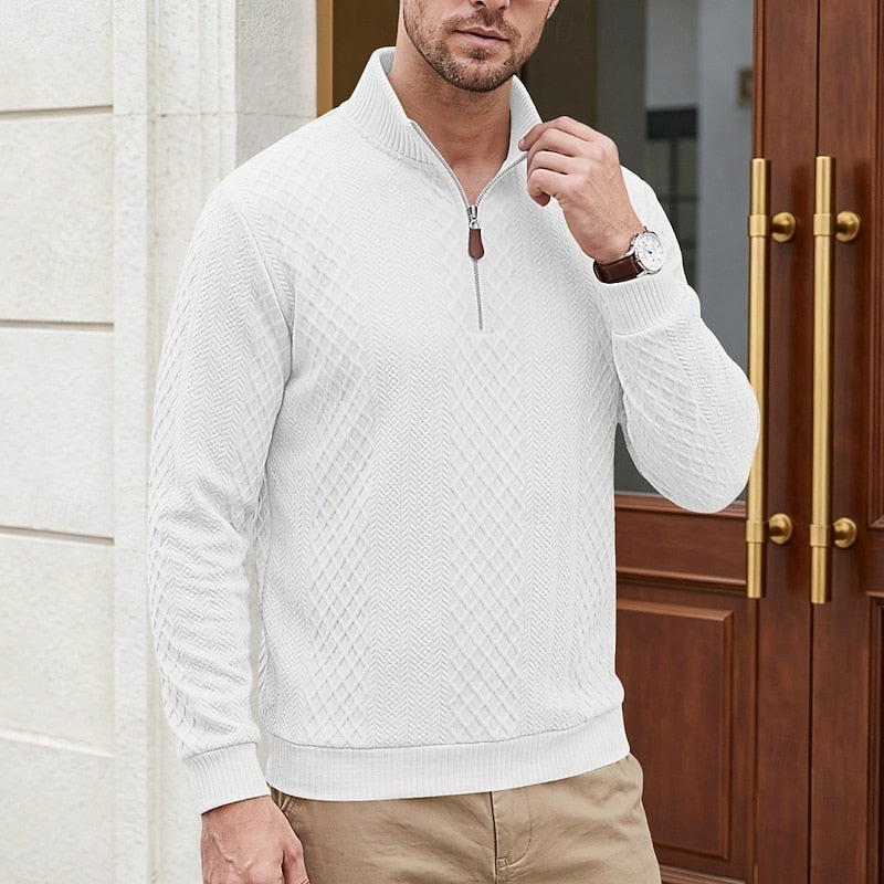 Ezio | Sweater texturado con cierre corto