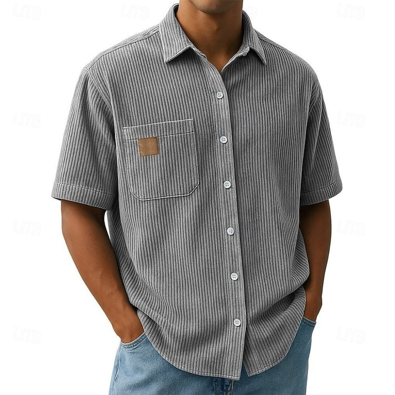 Benicio | Camisa de manga corta con textura acanalada