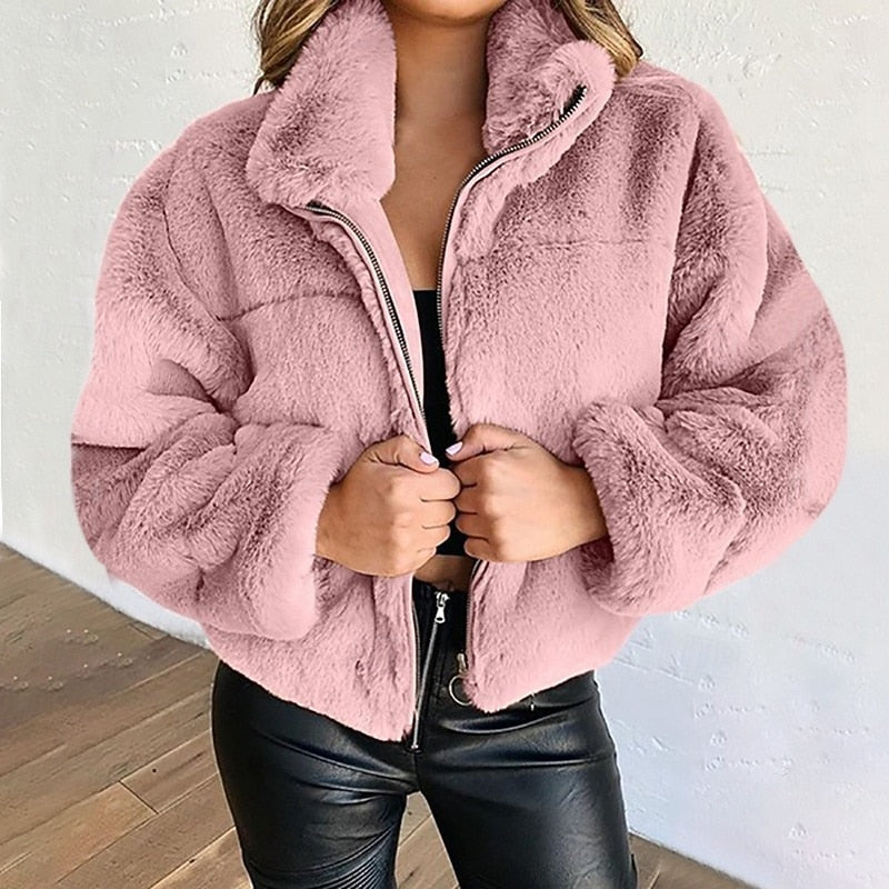 Eliette | Chaqueta corta de peluche con cierre