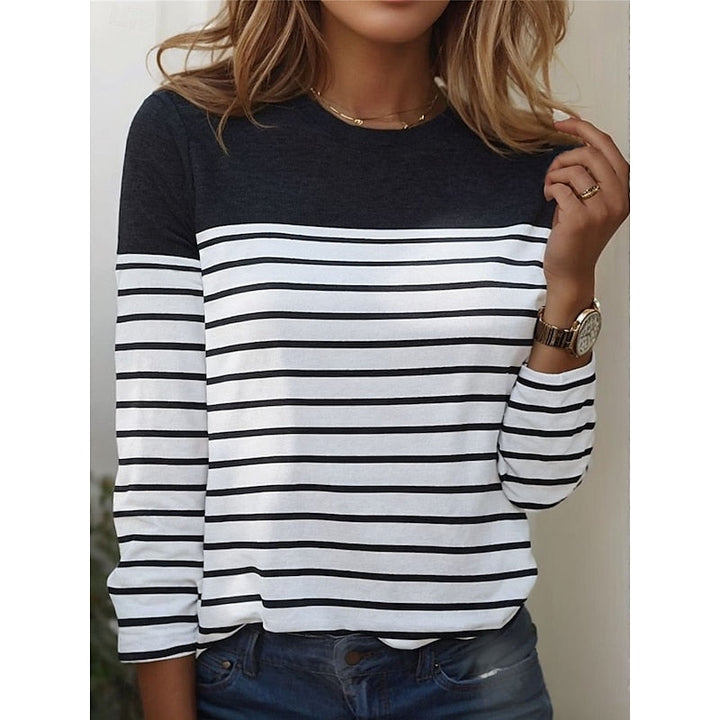 Yamilet | Polera a rayas de manga larga