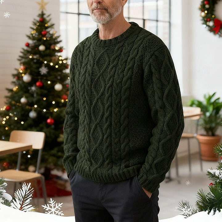 Emiliano | Sweater de punto trenzado cuello redondo