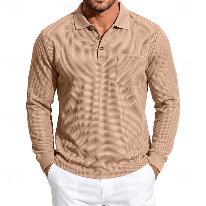 Ronald | Polera polo manga larga con textura