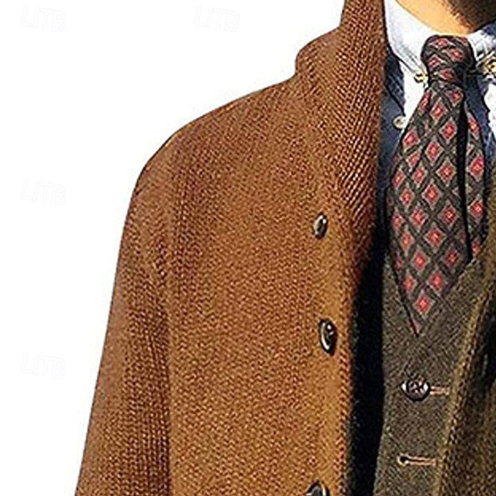 Martín | Cárdigan de cuello chal con bloques de color