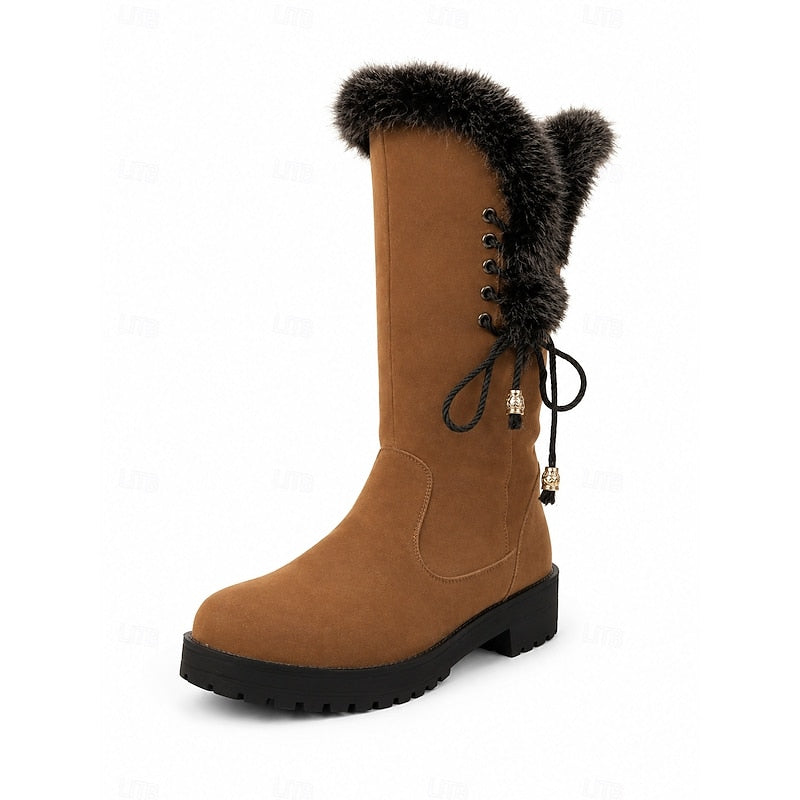 Consuelo | Botas de caña alta con ribete de piel sintética