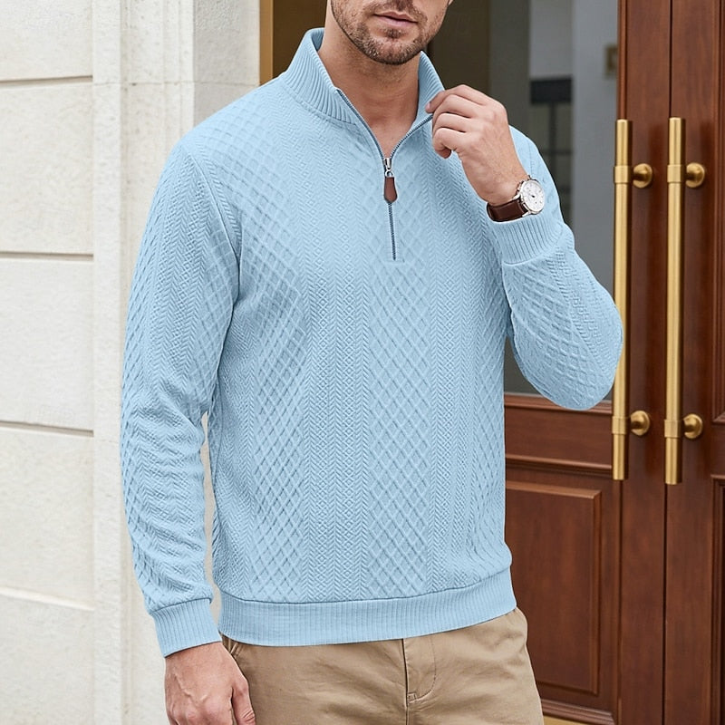 Ezio | Sweater texturado con cierre corto