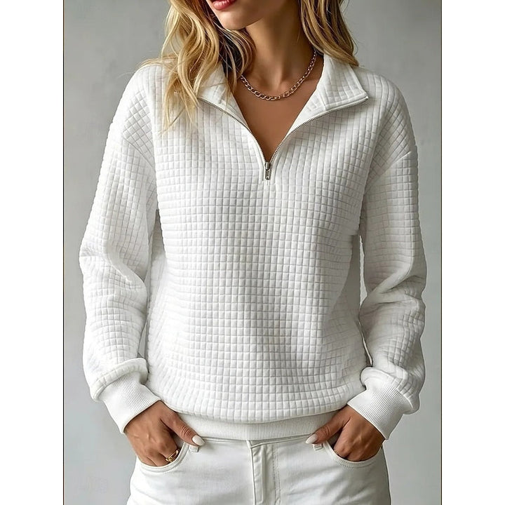 Yasnita | Sweater texturado con medio cierre