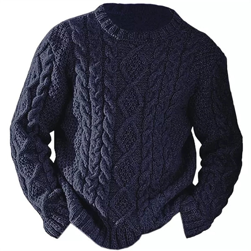 Emiliano | Sweater de punto trenzado cuello redondo