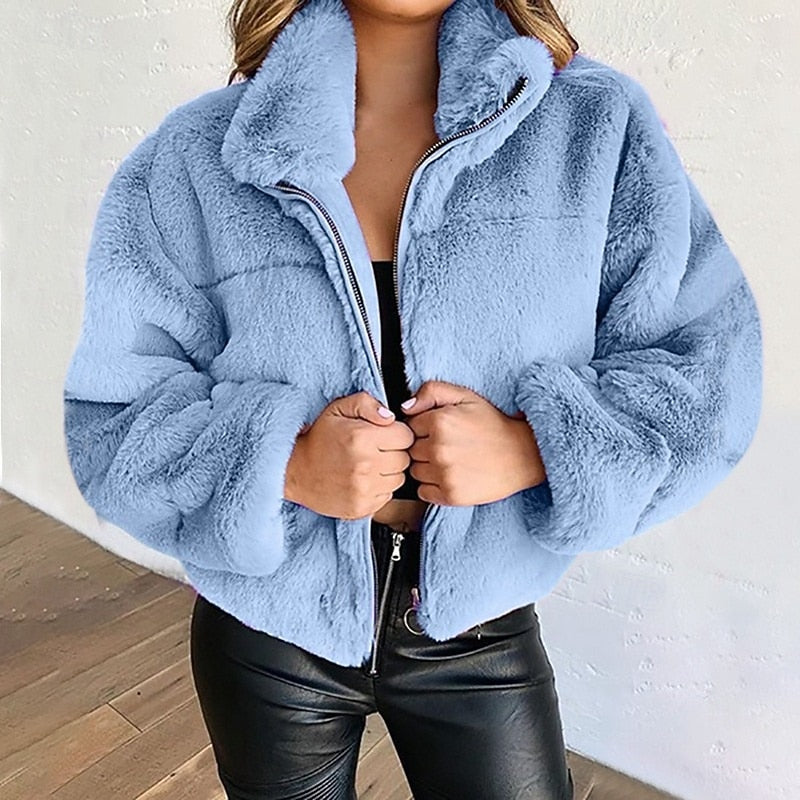 Eliette | Chaqueta corta de peluche con cierre