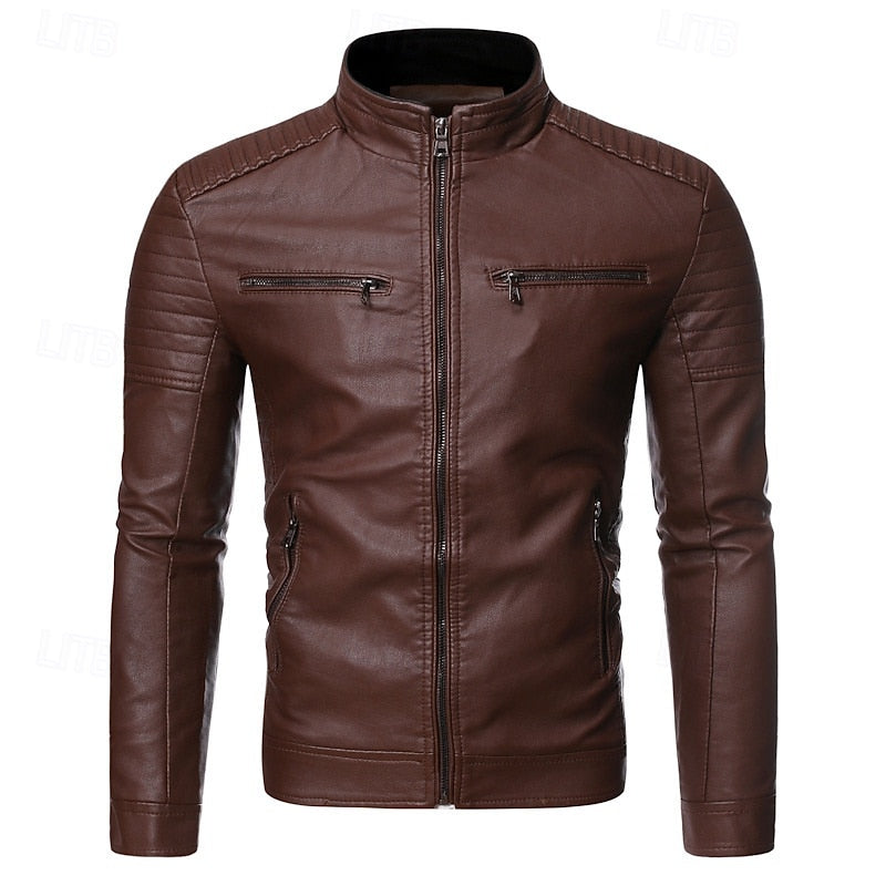 Esteban | Chaqueta biker con cuello alto