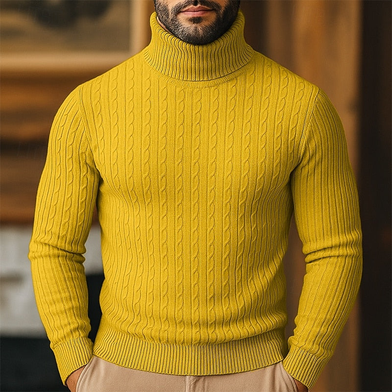 Reinaldo | Sweater cuello alto de punto trenzado