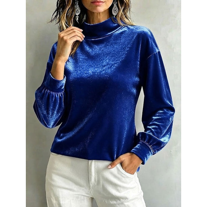 Norma | Blusa cuello alto de terciopelo